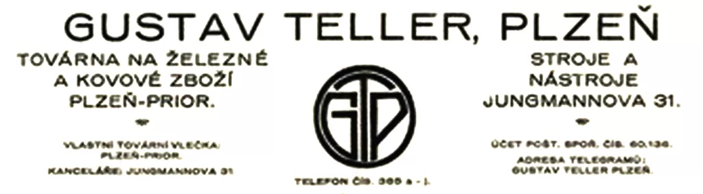 Hlavičkový papír formy Gustav Teller