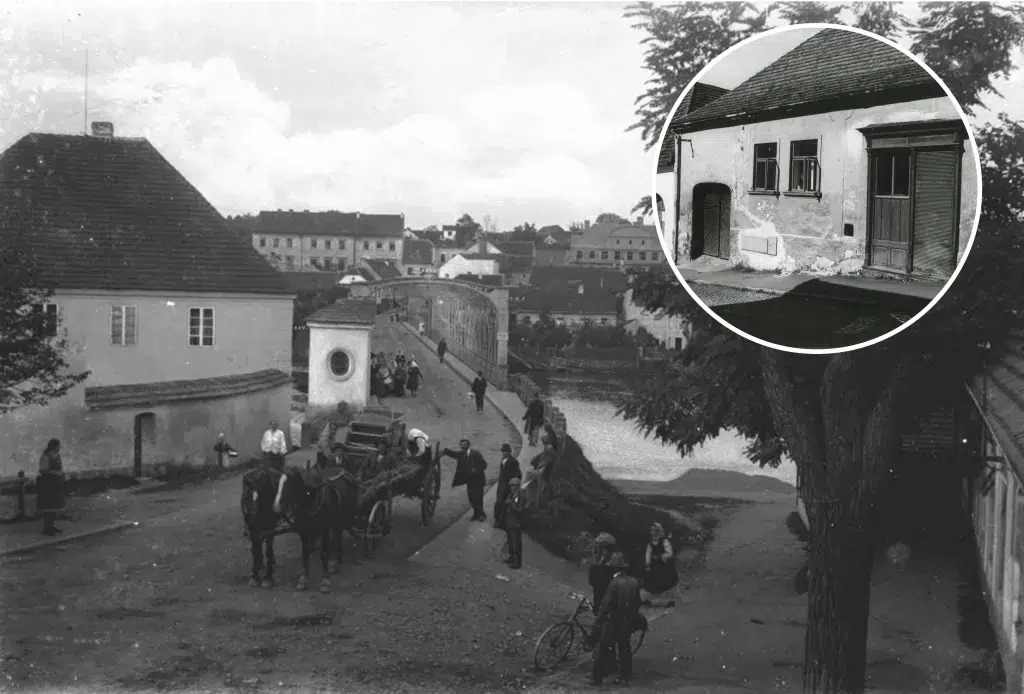 Město Týn nad Vltavou a dům a obchod Kohnových v ulici Ke Hradu – odsud pocházel Věrčin otec Otakar Kohn.